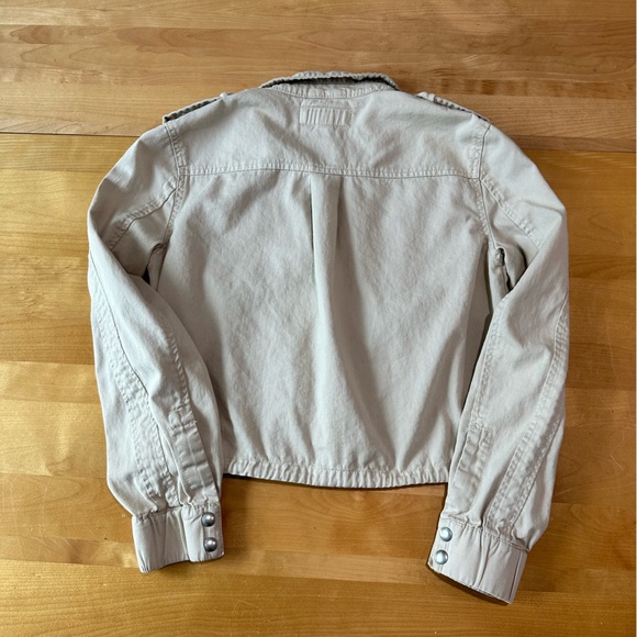 BLANK NYC Tan Khaki Bomber Jacket Size Small - Picture 7 of 10